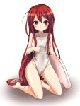  asics barefoot brand_name_imitation competition_swimsuit kickboard kneeling long_hair one-piece_swimsuit red_eyes red_hair redhead shakugan_no_shana shana swimsuit uzumi_(uzumi_yosi) 