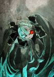  aqua_eyes aqua_hair bad_id bow breasts calne_ca creepy crustacean gidaraku hair_bow hair_ribbon heterochromia highres insect insect_girl isopod looking_at_viewer mandibles monster_girl nude red_eyes ribbon saikin_osen_-_bacterial_contamination_-_(vocaloid) twintails vocaloid 