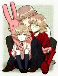  adult bad_id barnaby_brooks_jr blonde_hair child glasses green_eyes imoan8 jacket male multiple_boys multiple_persona red_jacket short_hair shorts stuffed_animal stuffed_bunny stuffed_toy sweater teenage tiger_&amp;_bunny time_paradox vest young 