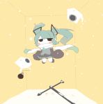  blush_stickers chibi floating hatsune_miku highres inishie microphone solo speaker twintails vocaloid 