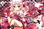 ascot blonde_hair blush flandre_scarlet laevatein looking_at_viewer ranka224 red_eyes smile solo the_embodiment_of_scarlet_devil touhou wings 