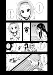  casual comic ebibaachan goldfish_scooping hair_ornament highres k-on! monochrome tainaka_ritsu translated translation_request young 