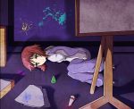  canvas_(object) easel green_eyes katawa_shoujo ollycrescent overalls paint paintbrush red_hair tezuka_rin 