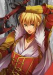  1girl aestus_estus blonde_hair fate/extra fate_(series) genderswap green_eyes male saber_extra short_hair solo toggles wand3754 