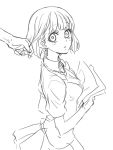  1girl breasts chihiro_(onigiri) monochrome nanami_haruka short_hair simple_background sketch uta_no_prince-sama white_background 