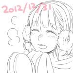  1girl chihiro_(onigiri) closed_eyes dated earmuffs nanami_haruka open_mouth short_hair sketch smile solo uta_no_prince-sama 