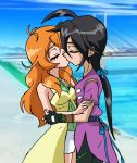  alice_gehabich bakugan bakugan_battle_brawlers black_hair closed_eyes eyes_closed gloves inesidora kazami_shun kiss long_hair 