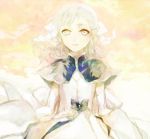  bow capelet detached_sleeves dress fin_e_ld_si_laffinty flower grey_eyes hair_bow long_hair long_sleeves looking_at_viewer open_mouth rinne_no_lagrange silver_eyes silver_hair smile solo yaku_(ziroken) young 