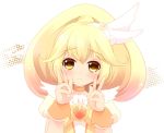  bad_id blonde_hair bow choker cure_peace double_v kanora kise_yayoi long_hair magical_girl precure ribbon smile_precure! solo v white_background yellow_eyes 