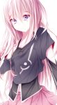  bare_shoulders blue_eyes braid highres ia_(vocaloid) off_shoulder pink_hair pino_(straight) simple_background solo twin_braids vocaloid 