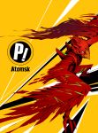  atomsk beak claws feathers flcl highres solo wings 