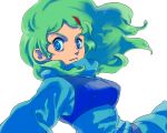  blue_eyes elchi_cargo green_hair hair_ornament hairclip oldschool sentou_mecha_xabungle solo 