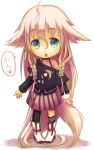  ahoge boots braid chibi ia_(vocaloid) long_hair looking_at_viewer open_mouth pink_hair simple_background skirt solo starcrown transparent_background twin_braids very_long_hair vocaloid 