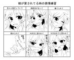  biting blush chart meme mizuhashi_parsee monochrome onjin0110 pointy_ears smile solo thumb_biting touhou translation_request 
