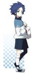  blue_eyes blue_hair hakuren inazuma_eleven inazuma_eleven_(series) inazuma_eleven_go short_hair soccer_uniform towel white_background yukimura_hyouga yuzuki_gao 