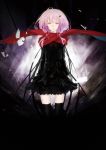  bad_id blue_eyes dress guilty_crown hair_ornament hairclip heterochromia highres nongtles pink_eyes pink_hair redjuice scarf solo thigh-highs thighhighs twintails yuzuriha_inori 