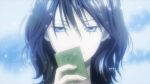 1girl animated animated_gif black_hair blue_eyes card chihayafuru light_particles solo wakamiya_shinobu 