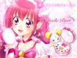  1girl :3 blush bow candy_(smile_precure!) choker creature cure_happy hoshizora_miyuki long_hair magical_girl nasuko_(tomiko114) pink pink_eyes pink_hair precure ribbon smile smile_precure! sparkle twintails wrist_cuffs 