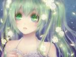  bust face green_eyes green_hair hatsune_miku twintails vocaloid yamaneko514 