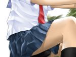  bicycle hitori_(htr_t) kneehighs legs original school_uniform serafuku skirt solo 
