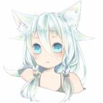  animal_ears bad_id blue_eyes braid cat_ears face ia_(vocaloid) izumi518 kemonomimi_mode long_hair looking_at_viewer off_shoulder portrait simple_background solo twin_braids vocaloid white_hair 