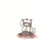  animal_ears bone hat heart inubashiri_momiji lowres short_hair sitting skirt solo tail tail_wagging tokin_hat touhou white_hair wolf_ears wolf_tail ys_(ytoskyoku-57) 