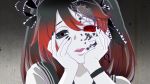  bad_id black_hair bow calne_ca creepy crustacean face gradient_hair hair_between_eyes hair_bow hands hands_on_own_cheeks hands_on_own_face heterochromia insect isopod looking_at_viewer mirai_nikki multicolored_hair nail_polish open_mouth pale_skin parody red_hair redhead saikin_osen_-_bacterial_contamination_-_(vocaloid) smile solo twintails vocaloid white_skin yandere_trance 