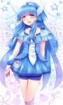  aoki_reika bad_id blue_eyes blue_hair cure_beauty long_hair magical_girl meronpanna_(mikoniito) precure shorts_under_skirt smile smile_precure! solo star 