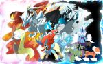  absurdres alternate_form blue_eyes electricity glowing highres ice kaian keldeo kyurem landorus meloetta no_humans pokemon pokemon_(creature) pokemon_(game) pokemon_bw pokemon_bw2 reshiram silhouette thundurus tornadus yellow_eyes zekrom 