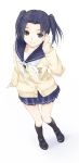  from_above kobayakawa_rinko kuuyuu love_plus school_uniform serafuku solo twintails 