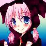  blue_eyes blush copyright_request lowres meiya_neon pink_hair smile solo 