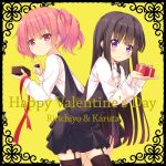  :t black_hair black_legwear blush chocolate eating garter_straps gift happy_valentine inu_x_boku_ss long_hair multiple_girls pink_eyes pink_hair purple_eyes ribbon roromiya_karuta shirakiin_ririchiyo short_hair short_twintails thigh-highs thighhighs twintails umino_tomo valentine violet_eyes 