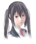  black_hair brown_eyes k-on! long_hair nakano_azusa portrait realistic shoumaru_(gadget_box) solo twintails 