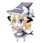  animal_ears blonde_hair cat_ears cat_tail chibi hat kemonomimi_mode kirisame_marisa long_hair lowres meiya_neon simple_background solo tail touhou waving_arms white_background witch witch_hat 