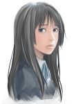  akiyama_mio black_hair k-on! long_hair portrait realistic shoumaru_(gadget_box) solo 