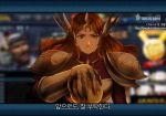  armor artist_name brown_eyes brown_hair chara chocolate korean league_of_legends leona_(league_of_legends) long_hair shield solo sword te translated valentine watermark weapon web_address 