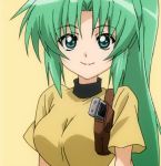  green_eyes green_hair higurashi_no_naku_koro_ni ponytail smile sonozaki_mion vector 
