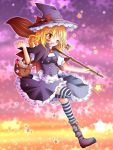  bad_id basket blush broom hat kirisame_marisa meiya_neon open_mouth solo star striped striped_legwear thigh-highs thighhighs touhou wink witch witch_hat yellow_eyes 