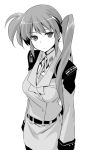  himura_kiseki long_hair lyrical_nanoha mahou_shoujo_lyrical_nanoha mahou_shoujo_lyrical_nanoha_strikers military military_uniform monochrome pantyhose side_ponytail solo takamachi_nanoha uniform 