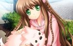  animal braids brown_hair chibimosu game_cg green_eyes hinoue_itaru kanbe_kotori long_hair rewrite 