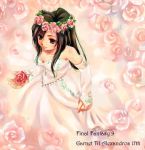  background brown_hair dress final_fantasy_ix flower garnet_til_alexandros_xvii long_hair rose 