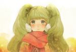  1girl earmuffs gloves green_eyes green_hair hatsune_miku long_hair meeko scarf solo twintails vocaloid 