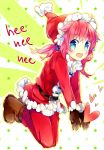  christmas heart highres inazuma_eleven_(series) inazuma_eleven_go kirino_ranmaru namie-kun pink_hair santa_costume trap 