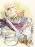 agahari armor beard eyepatch facial_hair fire_emblem fire_emblem:_mystery_of_the_emblem lorenz male manly old_man solo traditional_media white_hair 