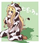  animal_costume blonde_hair blue_eyes cow_costume highres k-on! kotobuki_tsumugi long_hair shouma_keito solo tail 