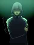  arm_grab command_spell fate/zero fate_(series) green hoodie kayu male matou_kariya solo white_hair 