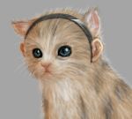 ao_usagi cat cat_ears ears fake_human_ears headband lowres no_humans original parody realistic role_reversal simple_background 