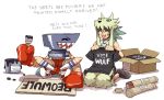  andy_anvil anvil boxing_gloves commentary emlan indian_style paint paintbrush personification sharp_teeth shoes shorts sign sitting skullgirls sneakers socks t-shirt 