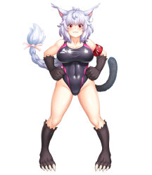  1girl animal braid cat crackle crackle(taimanin) highres non-web_source rpgx swimsuit tail taimanin 