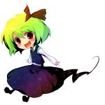  blonde_hair gradient_hair looking_at_viewer multicolored_hair neichiru open_mouth rumia saliva short_hair simple_background smile solo the_embodiment_of_scarlet_devil touhou white_background youkai 